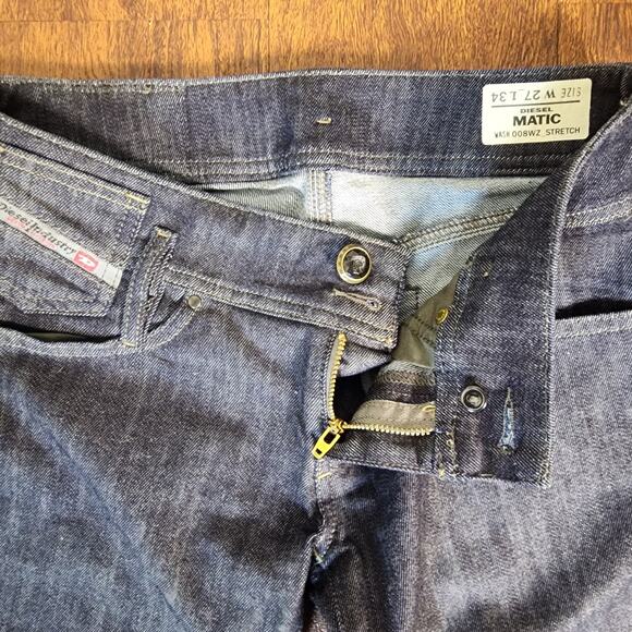 Diesel Matic Low Rise Slim Straight Low Rise Dark Wash Jeans, Size 27 W 34 L - Picture 6 of 12
